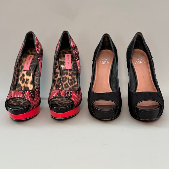 Vince Camuto & Betsey Johnson Peep Toe Platforms - Picture 1 of 9